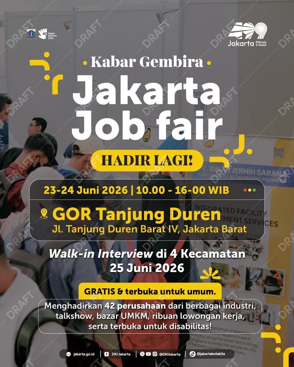 Job Fair Provinsi Papua 2026 (Suku Dinas TKTE Wilayah Provinsi Papua Barat) : 23-24 Juni 2026