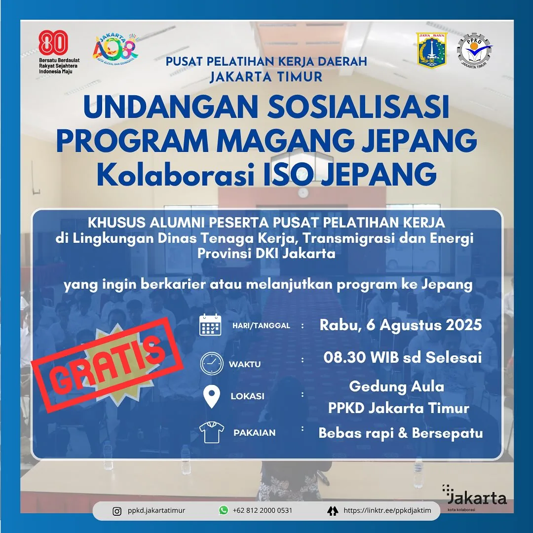 UNDANGAN SOSIALISASI PROGRAM MAGANG JEPANG – PPKD PROVINSI PAPUA